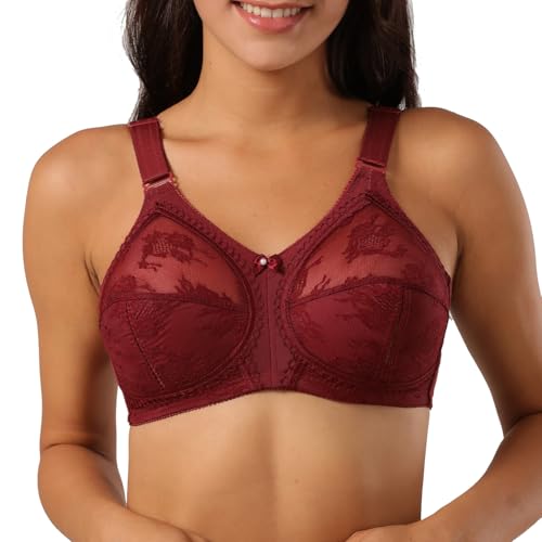 SHEKINI Damen Spitze Minimizer BH Ohne Bügel Push Up Komfort BH Nicht Gepolstert Bralette Anti Sag BHS Grosse Groessen von SHEKINI
