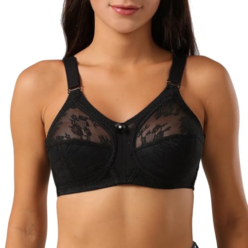 SHEKINI Damen Spitze Minimizer BH Ohne Bügel Push Up Komfort BH Nicht Gepolstert Bralette Anti Sag BHS Grosse Groessen von SHEKINI