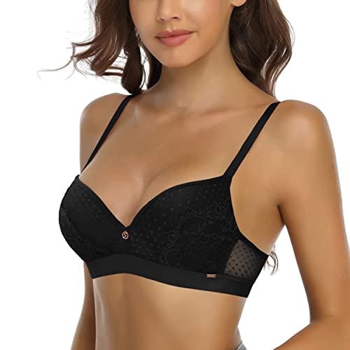 SHEKINI Damen BH ohne Bügel Bralette Damen Spitze Sexy Bustier Modern Soft Bra von SHEKINI