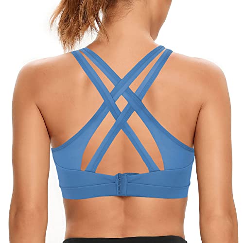 SHEKINI Sport BH Push up Bustier Damen Rücken Verkreuzt ohne Bügel Yoga Sport-BHS Atmungsaktiv Schock mit Gepolstert Fitness Lauf Yoga Bra von SHEKINI