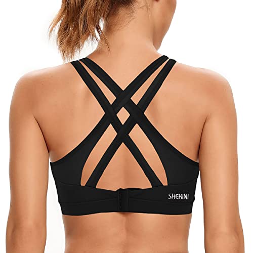 SHEKINI Sport BH Push up Bustier Damen Rücken Verkreuzt ohne Bügel Yoga Sport-BHS Atmungsaktiv Schock mit Gepolstert Fitness Lauf Yoga Bra von SHEKINI