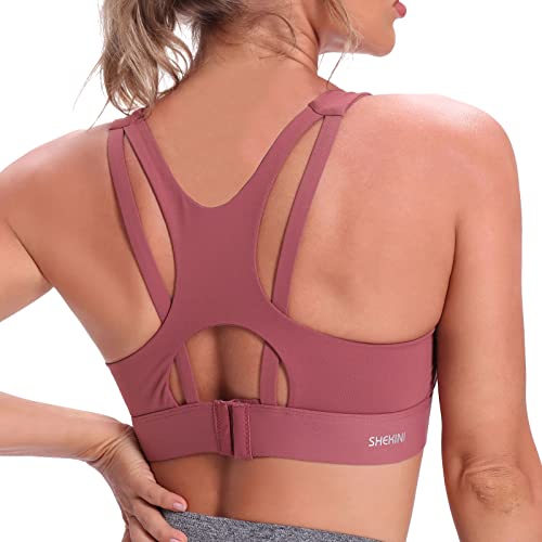 SHEKINI Sport BH Push up Bustier Damen Rücken Verkreuzt ohne Bügel Yoga Sport-BHS Atmungsaktiv Schock mit Gepolstert Fitness Lauf Yoga Bra von SHEKINI