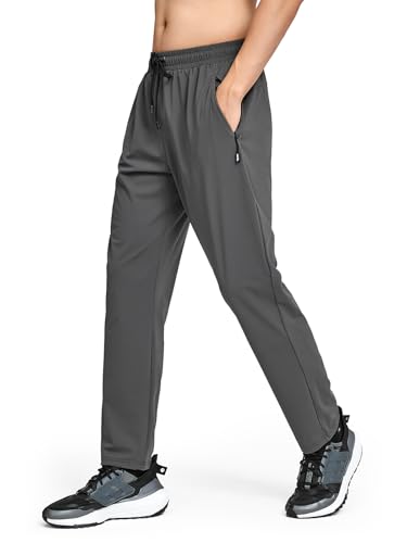 SHEKINI Herren Jogginghose Lang Sporthose mit Taschen, Freizeithose Trainingshose Sweatpants Jogger Laufhose(Grau,XL) von SHEKINI