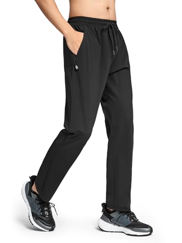 SHEKINI Herren Jogginghose Lang Sporthose mit Taschen, Freizeithose Trainingshose Sweatpants Jogger Laufhose(Schwarz,L) von SHEKINI