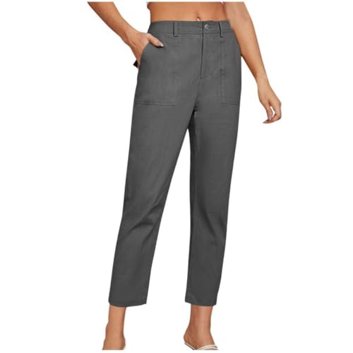 SHEKINI Hose Damen Business Büro Gerades Bein Arbeits Hosen Elastische Taille Elegant Daily Office Hose Stoffhose Ankle Pants von SHEKINI