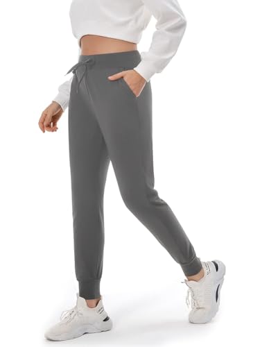 SHEKINI Jogginghose Damen Sporthose Lang Athletic Sweatpants mit Kordelzug und Taschen, Tapered Freizeithose für Fitness Yoga Casual Basic Lounge Hose von SHEKINI