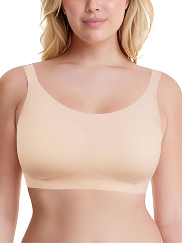 SHEKINI Seamless BH Damen Ohne Bügel Gepolstert Nahtloser BH Push Up Seamless Bra Top Soft Bralette Damen T-Shirt BH Yoga Sport-BHS Für Damen Schlaf BH von SHEKINI