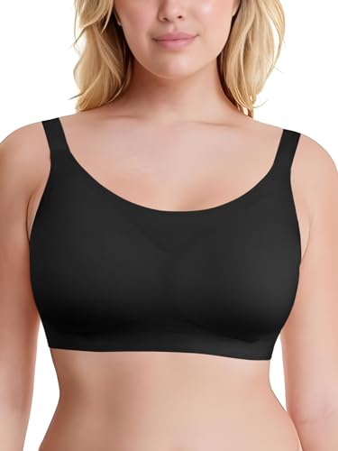 SHEKINI Seamless BH Damen Ohne Bügel Gepolstert Nahtloser BH Push Up Seamless Bra Top Soft Bralette Damen T-Shirt BH Yoga Sport-BHS Für Damen Schlaf BH von SHEKINI