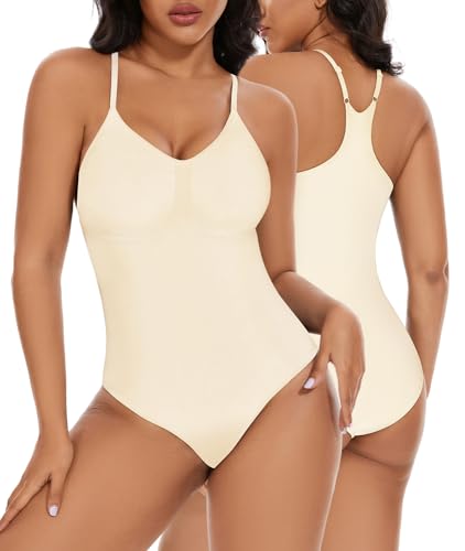 SHEKINI Shapewear-Body für Damen, Racerback, nahtlos, figurformend, Bauchkontrolle, Leotard, nude, 38 SHEKINI Shapewear-Body für Damen, Racerback, nahtlos, figurformend, Bauchkontrolle, Leotard, nude, 38 von SHEKINI