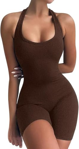 SHEKINI Shapewear Damen Bauchweg Stark Formend Body Shaper Overall-Shorts Abnehmen Shaping Bodysuit RückenfreiTummy Control Jumpsuits von SHEKINI