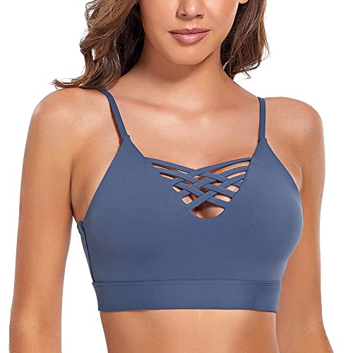 SHEKINI Sport BH Push up Bustier Damen Rücken Verkreuzt ohne Bügel Yoga Sport-BHS Atmungsaktiv Schock mit Gepolstert Fitness Lauf Yoga Bra von SHEKINI