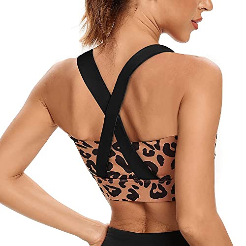 SHEKINI Sport BH Push up Bustier Damen Rücken Verkreuzt ohne Bügel Yoga Sport-BHS Atmungsaktiv Schock mit Gepolstert Fitness Lauf Yoga Bra von SHEKINI