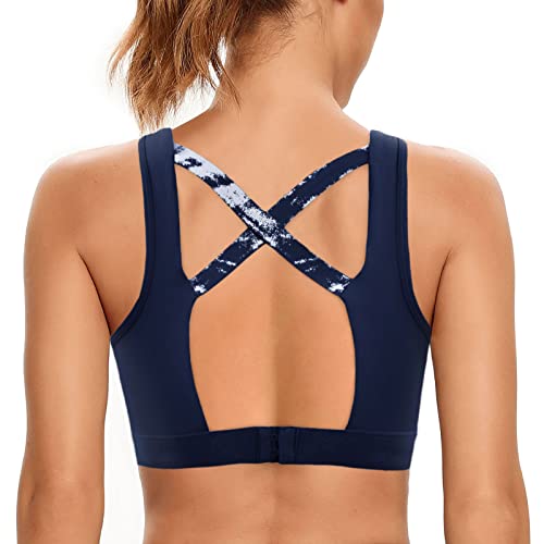 SHEKINI Sport BH Push up Bustier Damen Rücken Verkreuzt ohne Bügel Yoga Sport-BHS Atmungsaktiv Schock mit Gepolstert Fitness Lauf Yoga Bra von SHEKINI