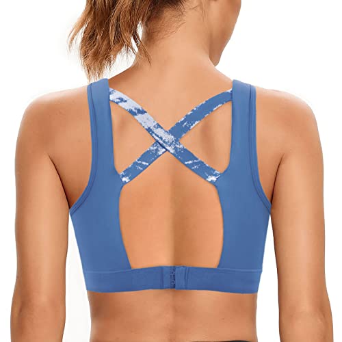 SHEKINI Sport BH Push up Bustier Damen Rücken Verkreuzt ohne Bügel Yoga Sport-BHS Atmungsaktiv Schock mit Gepolstert Fitness Lauf Yoga Bra von SHEKINI