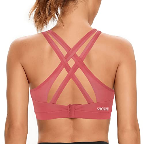 SHEKINI Sport BH Push up Bustier Damen Rücken Verkreuzt ohne Bügel Yoga Sport-BHS Atmungsaktiv Schock mit Gepolstert Fitness Lauf Yoga Bra von SHEKINI