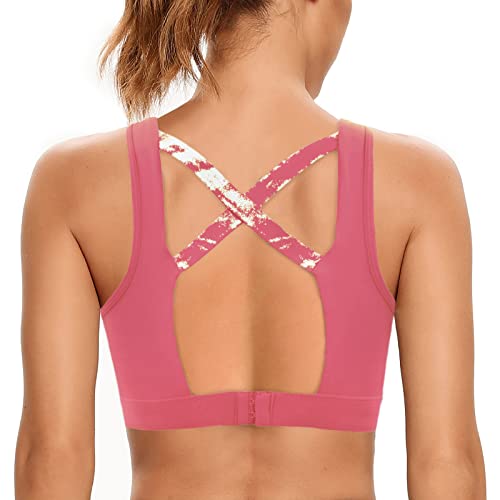 SHEKINI Sport BH Push up Bustier Damen Rücken Verkreuzt ohne Bügel Yoga Sport-BHS Atmungsaktiv Schock mit Gepolstert Fitness Lauf Yoga Bra von SHEKINI