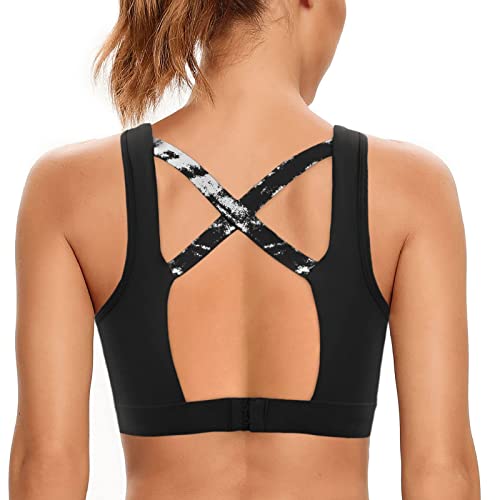 SHEKINI Sport BH Push up Bustier Damen Rücken Verkreuzt ohne Bügel von SHEKINI