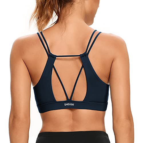 SHEKINI Sport BH Push up Bustier Damen Rücken Verkreuzt ohne Bügel Yoga Sport-BHS Atmungsaktiv Schock mit Gepolstert Fitness Lauf Yoga Bra von SHEKINI