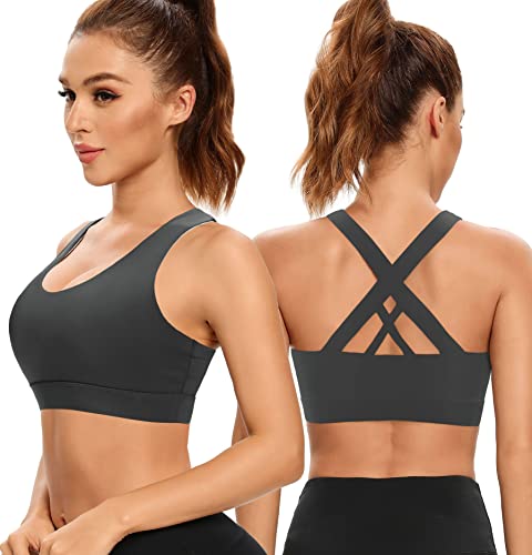 SHEKINI Sport BH Push up Bustier Damen Rücken Verkreuzt ohne Bügel Yoga Sport-BHS Atmungsaktiv Schock mit Gepolstert Fitness Lauf Yoga Bra von SHEKINI