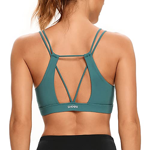 SHEKINI Sport BH Push up Bustier Damen Rücken Verkreuzt ohne Bügel Yoga Sport-BHS Atmungsaktiv Schock mit Gepolstert Fitness Lauf Yoga Bra von SHEKINI