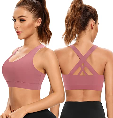 SHEKINI Sport BH Push up Bustier Damen Rücken Verkreuzt ohne Bügel Yoga Sport-BHS Atmungsaktiv Schock mit Gepolstert Fitness Lauf Yoga Bra von SHEKINI