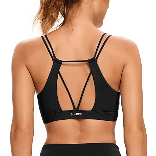 SHEKINI Sport BH Push up Bustier Damen Rücken Verkreuzt ohne Bügel Yoga Sport-BHS Atmungsaktiv Schock mit Gepolstert Fitness Lauf Yoga Bra von SHEKINI