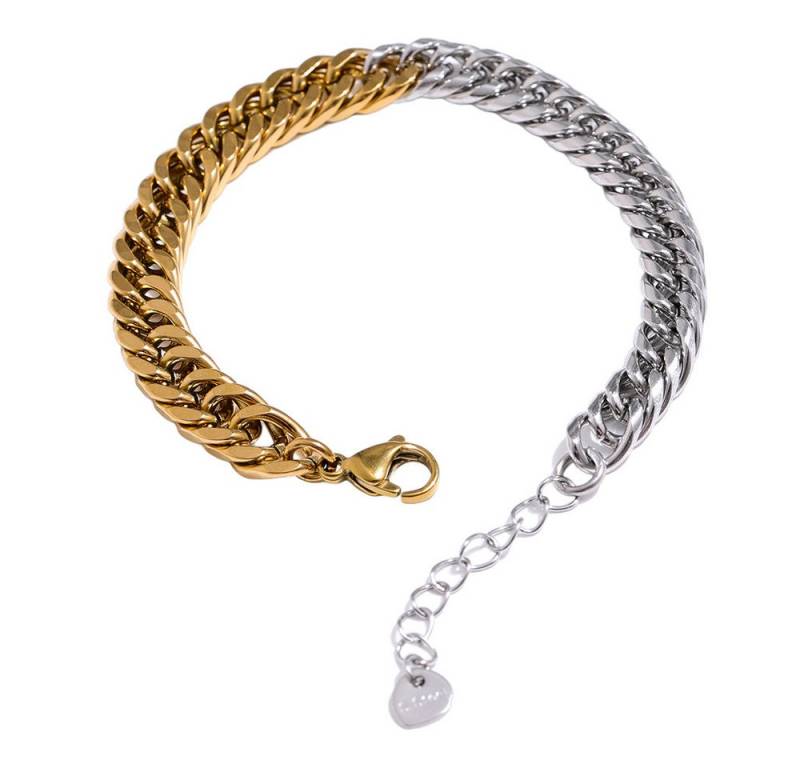 SHELAGO Armkette im Bicolor Design (1 Armkette, inkl. Geschenkverpackung), zweifarbige & verstellbare Edelstahl Armkette von SHELAGO