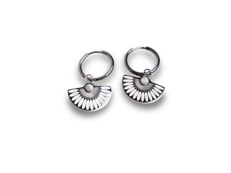 SHELAGO Creolen-Set aus Edelstahl mit Einhänger (inkl. Geschenkverpackung), 2 in 1 Damen Ohrringe von SHELAGO