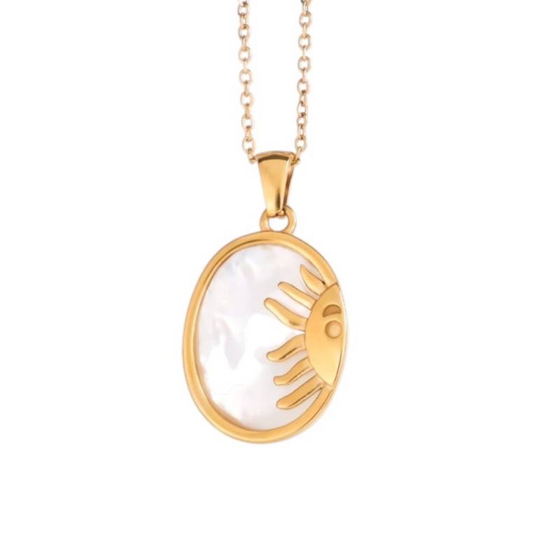 SHELAGO Kette mit Anhänger - Sonnen Halskette Damen – Goldene Edelstahl Kette mit Symbol-Anhänger (1 Halskette mit Anhänger, inkl. Schmuckverpackung), Glänzender Damenschmuck von SHELAGO