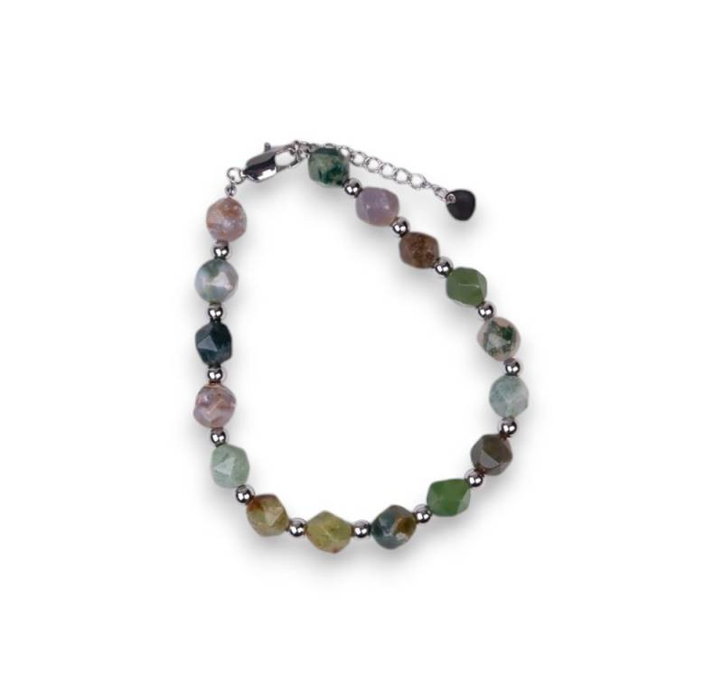 SHELAGO Perlenarmband mit Achat Perlen & Karabinerverschluss (inkl. Geschenkverpackung), leicht kantige Achat Steinperlen von SHELAGO