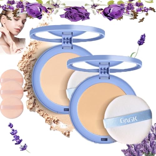 Matte Wet and Dry Powder, GAGK Matte Perfection Pressed Powder, Chilllab Lavender Matte Powder, GAGK Lasting Waterproof Makeup, Oil Control Powder for Oily Skin, Loose Setting Powder Makeup(01+02) von SHENG EN