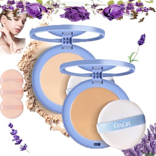 Matte Wet and Dry Powder, GAGK Matte Perfection Pressed Powder, Chilllab Lavender Matte Powder, GAGK Lasting Waterproof Makeup, Oil Control Powder for Oily Skin, Loose Setting Powder Makeup(01+03) von SHENG EN