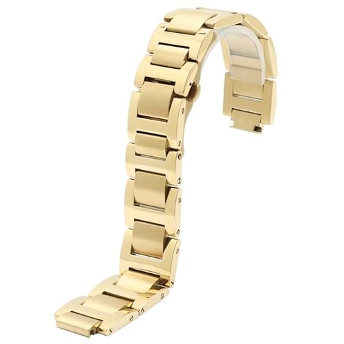 SHENGANG Edelstahlarmband, for Cartier Ballon Bleu 16 * 8 mm Feiner Stahl Erhöhtes Uhrenarmband wasserdichte Damen Ersatzarmband 14 * 8 mm (Color : Bronze, Size : 14-8mm) von SHENGANG