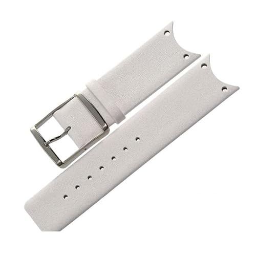 SHENGANG Gute Qualität echtes Leder Uhrenarmband Zubehör Mode schwarze Uhrenarmbänder for CK for Calvin Klein KOH23100 KOV231 (Color : White) von SHENGANG