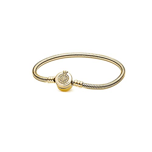 Ohrringe 925 Silber Crown Snake Bone Armband Fit Original Europäischen Charme Armband DIY. Schmuck, der Geschenk for Frauen macht Ohrringe silber(Gold,18cm) von SHENGXINA