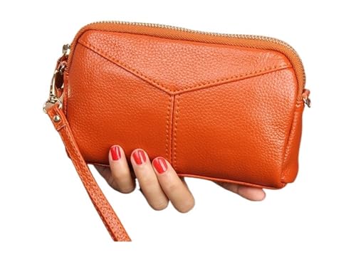 Damen-Handgelenk-Clutch-Geldbörse Frauen Lange Clutch Taschen Dame Geldbörse Weiblichen Reißverschluss Armband Brieftasche Handytasche(Yellow) von SHENJMAI