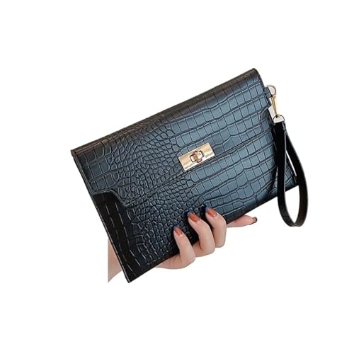 Damen-Handgelenk-Clutch-Geldbörse Frauen Stein Muster Handtasche Und Geldbörse PU Leder Hochzeit Party Abend Tasche Dame Wristlet Clutch Weibliche Hülle(Black) von SHENJMAI
