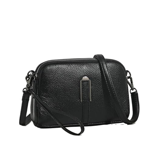 Damen-Handgelenk-Clutch-Geldbörse Tasche Damen Umhängetaschen for Frau Mama weiblich einfarbig Clutch Telefon Schulter Messenger Bag(Black) von SHENJMAI