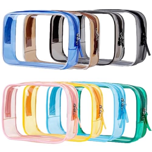 Kulturtaschen 1 stück PVC Frauen Make-Up Taschen Transparent Kosmetik Tasche Beauty Case Reißverschluss Klar Reise Organizer Lagerung Bad Kulturbeutel(1pcs Colour Random) von SHENJMAI