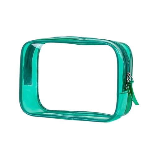 Kulturtaschen 1 stück PVC Frauen Make-Up Taschen Transparent Kosmetik Tasche Beauty Case Reißverschluss Klar Reise Organizer Lagerung Bad Kulturbeutel(Green) von SHENJMAI