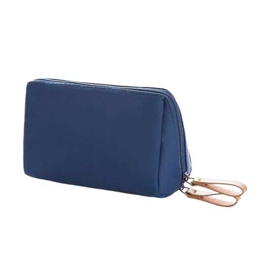 Kulturtaschen Einfache, einfarbige Kosmetiktasche for Damen, Mini-Make-up-Tasche, tragbare Reise-Kulturtasche, kleine Aufbewahrungstasche mit Mehreren Taschen(Blue) von SHENJMAI