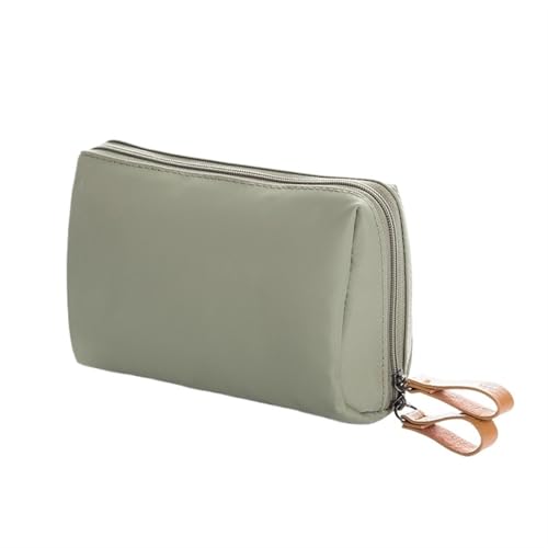 Kulturtaschen Einfache, einfarbige Kosmetiktasche for Damen, Mini-Make-up-Tasche, tragbare Reise-Kulturtasche, kleine Aufbewahrungstasche mit Mehreren Taschen(Green) von SHENJMAI