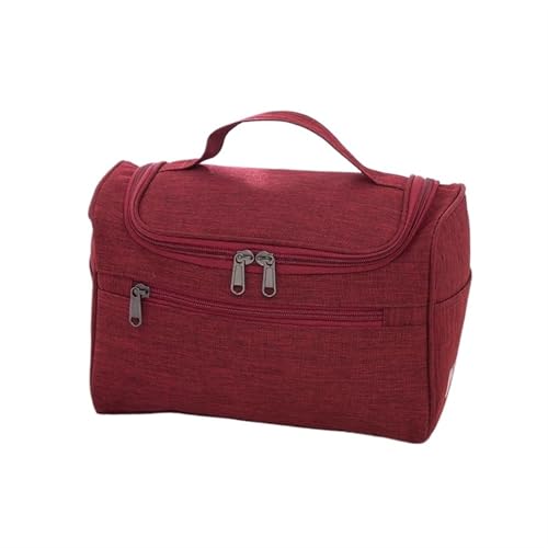 Kulturtaschen Hook Up for Frauen Kosmetiktasche Reise-Organizer Männer Make-up-Tasche Make-up Fall Badezimmer Kulturbeutel Waschen(Dark Red) von SHENJMAI