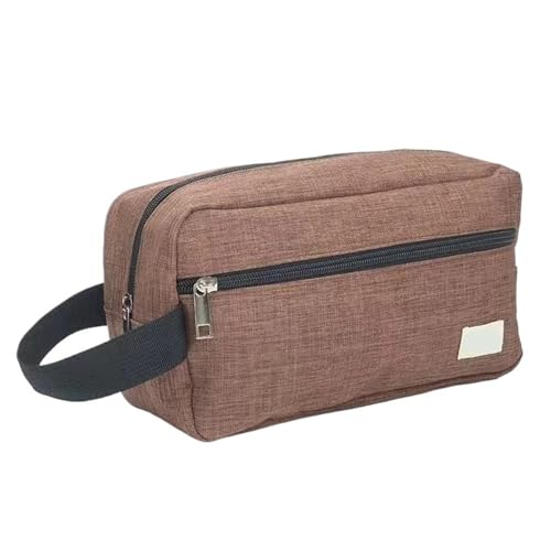 Kulturtaschen Reise Herren Kulturbeutel Frauen Kosmetiktasche Damen Make-Up Tasche Beauty Wash Beutel Handtasche(Brown) von SHENJMAI