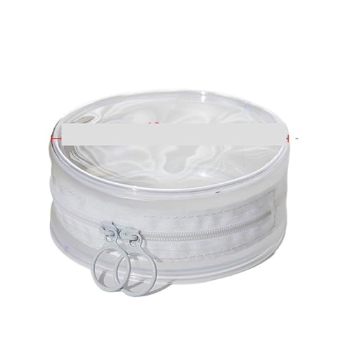 Kulturtaschen Transparente Kosmetiktasche PVC Damen Reißverschluss Durchsichtige Make-Up Taschen Beauty Case Reise Make-Up Organizer Aufbewahrung Bad Kulturbeutel(White Circular) von SHENJMAI
