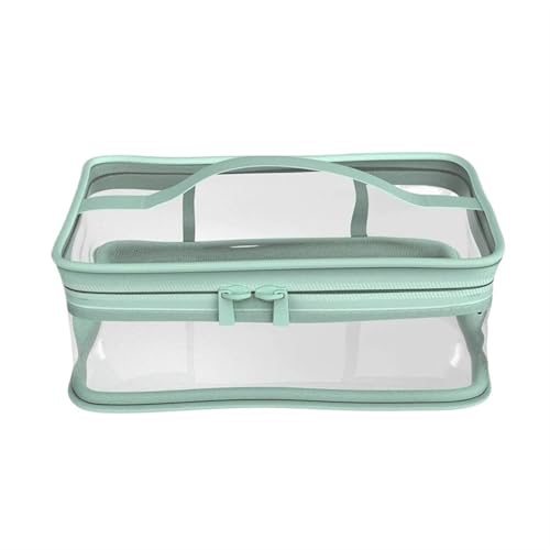 Kulturtaschen Transparente PVC-Kosmetiktasche for Damen, durchsichtige Make-up-Taschen, Beauty Case, Make-up-Organizer, Aufbewahrung, Bad, Kulturbeutel(Green,2 pcs) von SHENJMAI