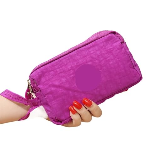 SHENJMAI Damen-Handgelenk-Clutch-Geldbörse Damen Geldbörse Clutch Mit Armband, Münztasche, Reißverschluss, Handytasche, Handtasche(PURPLE) von SHENJMAI