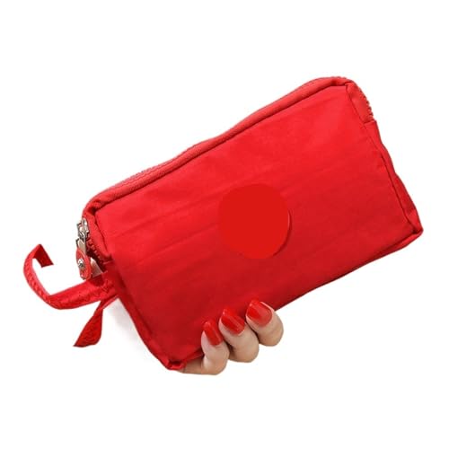 SHENJMAI Damen-Handgelenk-Clutch-Geldbörse Damen Geldbörse Clutch Mit Armband, Münztasche, Reißverschluss, Handytasche, Handtasche(Red) von SHENJMAI