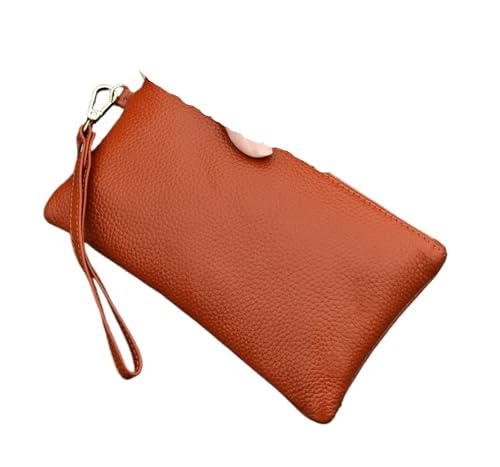 SHENJMAI Damen-Handgelenk-Clutch-Geldbörse Geldbörse Damen Mini Handtasche Kartenhalter Handyhalter Reißverschluss Clutch Abendtaschen Kleine Armband Geldbörsen(Brown) von SHENJMAI