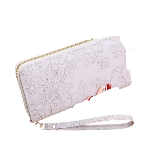 SHENJMAI Damen-Handgelenk-Clutch-Geldbörse Lange Geldbörse for Damen mit Reißverschluss und Clutch Münzfach for(Gray) von SHENJMAI